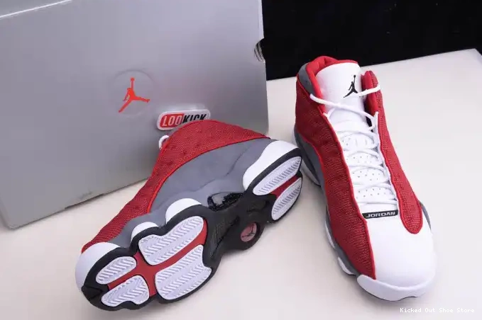 Kicked Out Shoe Store Air 414571-600 Grey Jordan Flint Red 13 Retro Gym 0516